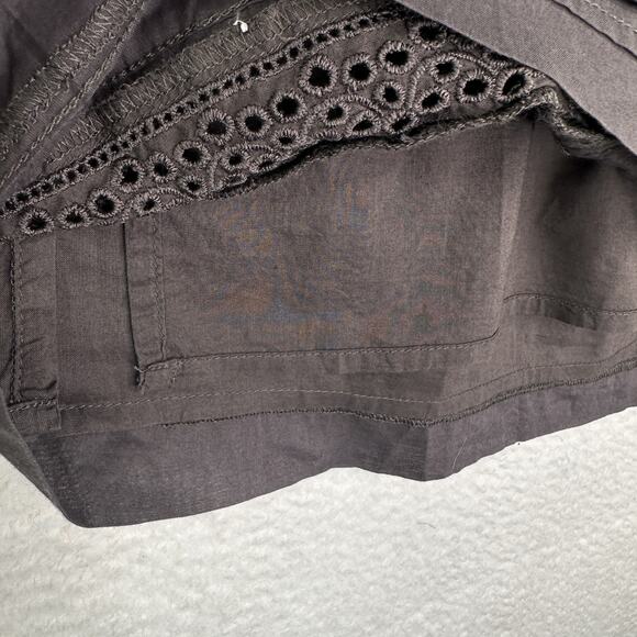 Ann Taylor Loft Skirt Womens 12 Petite A Line Eyelet Hem Lined Casual Brown - Picture 4 of 10